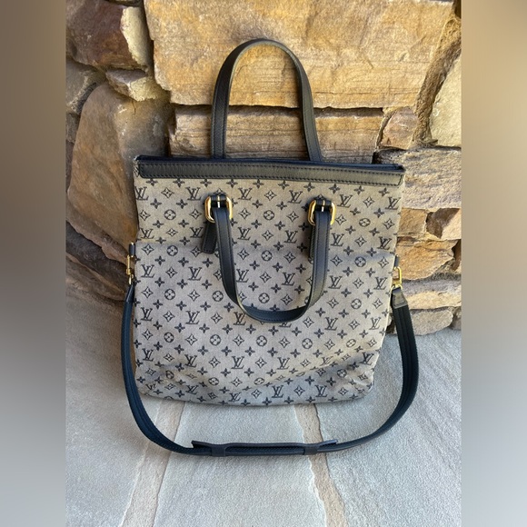 Louis Vuitton Navy Mini Lin Two Way Bag - Picture 1 of 6
